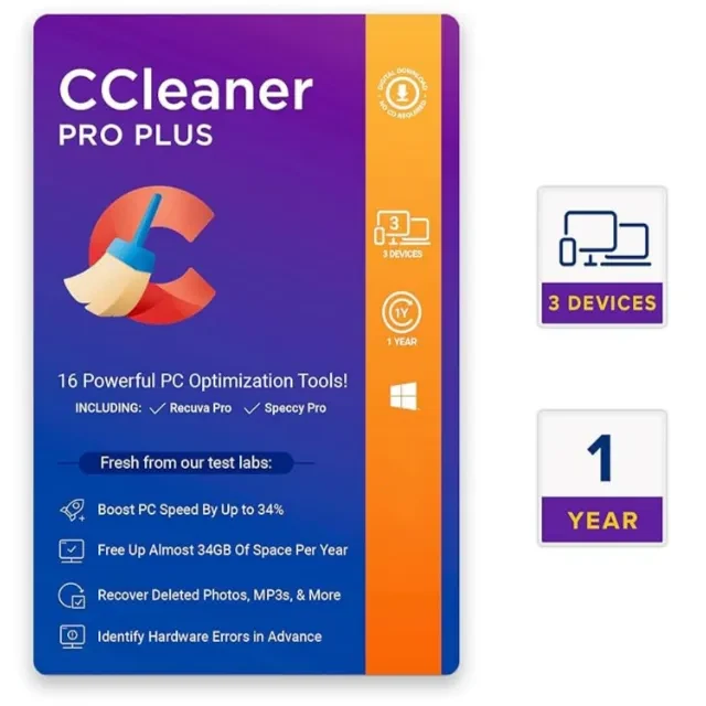 CCleaner Professional 2025 3 Devices 1 Year Windows MAC Android - Image 1 of 1