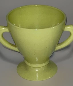 Hazel Atlas Glass MCM Platonite Chartreuse Sugar Dish - Picture 1 of 5