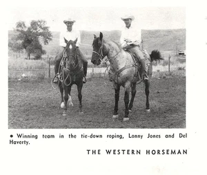 Lonny Jones Del Haverty Tie Down Roping Winning Rodeo Team 4" x 3.3" Mag Cutout - Picture 1 of 1