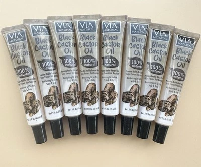 Hidratante corporal para cabello cuero cabelludo 100 % aceite de ricino negro Via Natural 1,5 oz cada 8 disponible Foto 1 de 3