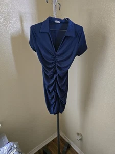 Livi By Olivia Rae Ruched Short Sleeve Dress 34" Long - Picture 1 of 3