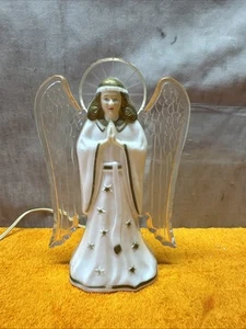 T~Vintage 1950’s Angel Light Up Angel Plastic Clear Wings, Works - Picture 1 of 7