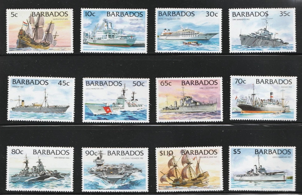 1999 Barbados Sc#872d-84d-inscrito '1999' - Navios, barcos, embarcações. MNH Cv$24,25 - Imagem 1 de 1