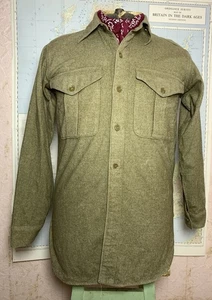 Vintage WW2/Post War 40-50’s British Army Paratrooper Wool Button Down Shirt - Picture 1 of 15