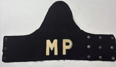 Brazalete original de la Segunda Guerra Mundial ejército de EE. UU. DIPUTADO policía militar fieltro de lana de latón y solapa Foto 1 de 4