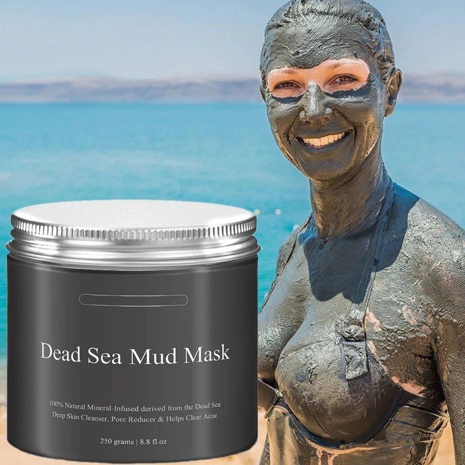 Máscara de lama do Mar Morto limpador de pele profunda máscara facial preta purificadora 250G 8,8 oz - Imagem 1 de 4
