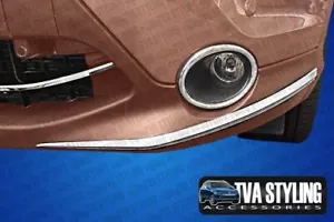 FITS NISSAN QASHQAI 2014-18 CHROME FRONT BUMPER CORNER PROTECTOR COVER SET - Picture 1 of 3
