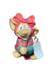 1991 Enesco AMY WULFING WINKING MOUSE OPEN IT! Mouse L. Toe Figurine Christmas - Picture 1 of 7