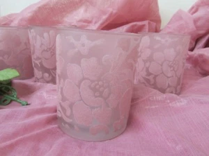 Floral Pink Candle Votive Set of four GA-A18 - Picture 1 of 4