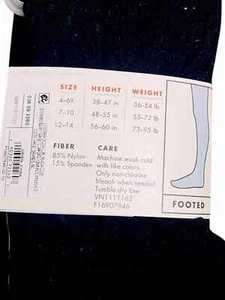 Cat & Jack Girl's Black Footed Pantyhose Tights 2 Pair Size size 12- 14 NWT - Picture 1 of 3