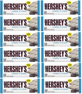 900519 12X 43G BAR HERSHEY'S HERSHEYS COOKIES 'N' CREME WHITE CHOCOLATE BAR - Picture 1 of 1