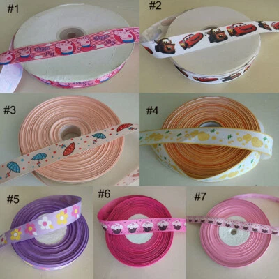 More Than 30 yards 1 Roll 1" Wide Grosgrain Ribbon Peppa pig,Disney Pixar Cars - Image 1 of 3