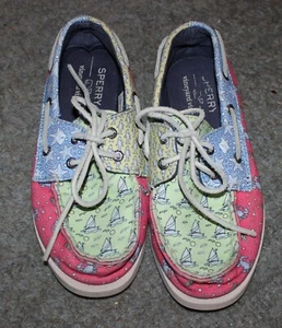Sperry - Vineyard Vines Jugend Patchwork Boot Strand Schuhe - Größe 1 M - EUC - Bild 1 von 6
