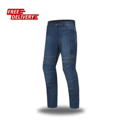 Mens Armoured Motorcycle Jeans Motorbike Pant Denim Trousers Lined with Kevlar - Image 1 of 4