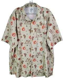 Bucee’s Short Sleeve Button Up Graphic Hawaiian Shirt “Desert Camper” Mens 3X - Picture 1 of 5