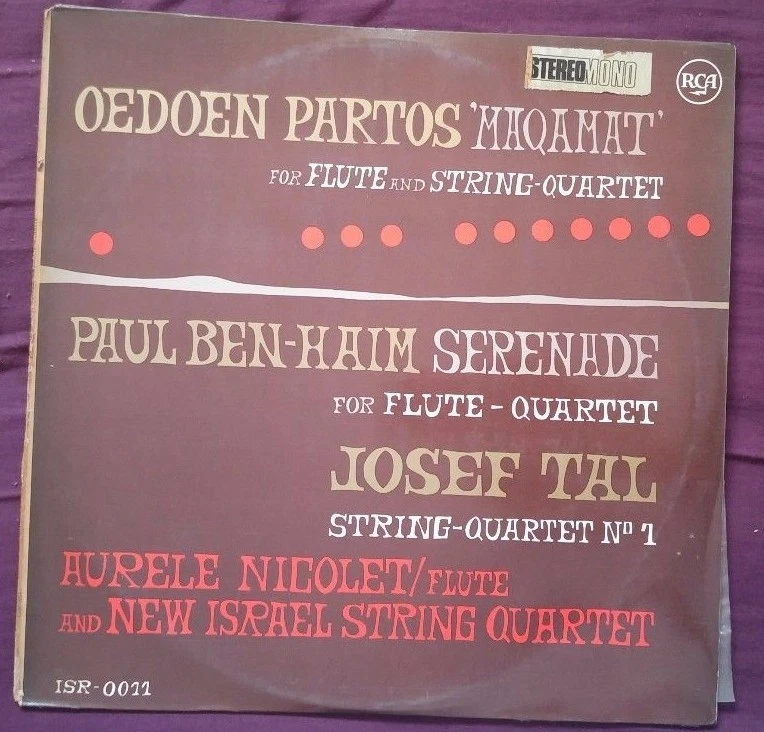 PARTOS / BEN HAIM / JOSEF TAL - NICOLET NEW ISRAEL QUARTET LP - Image 1 of 1