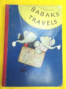 1935 BABAR 'S TRAVELS JEAN DE BRUNHOFF COLOUR ILLUSTRATIONS BABAR THE ELEPHANT - Picture 1 of 15