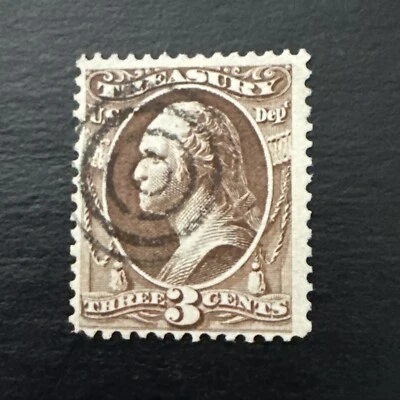 US Stamp Scott #O109 3c Treasury Department Used Ng - Image 1 of 2