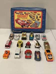 VTG 1980 Lesney Matchbox Vintage Car Collector Carry Case Lot Of 16 Diecast - Picture 1 of 22