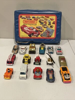 VTG 1980 Lesney Matchbox Vintage Car Collector Carry Case Lot Of  16 Diecast - Image 1 of 4
