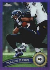 2011 Topps Chrome Purple Refractors Ravens Football Card #41 Derrick Mason/499