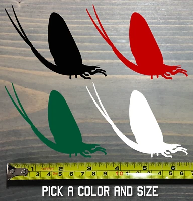 Fly Fishing Decal Sticker Mayfly BWO Rainbow Trout Brown Dry Hatch Green Drake