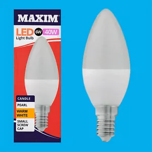 6x 6W (=40W) LED Pearl 2700K Warm White SES E14 Candle Light Bulb Lamp - Picture 1 of 2