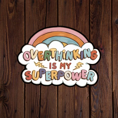 BUMBLEBEE APPAREL Mental health awareness sticker vinyl decal overthinking is my superpower