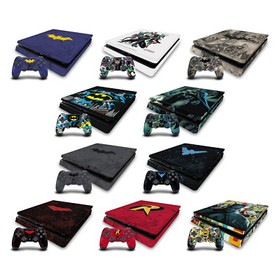 BATMAN DC COMICS LOGOS AND COMIC BOOK VINYL SKIN PS4 SLIM CONSOLE & CONTROLLER