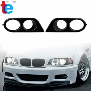 For 2001-06 E46 M3 Ham Style Matte Black Fog Light Covers Black Left+Right Side - Picture 1 of 9