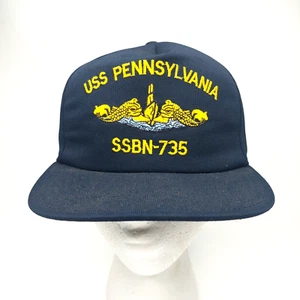USS Pennsylvania SSBN-735 blaue Druckknopflasche Mütze Marineblau U-Boot Delfine Militär - Bild 1 von 9