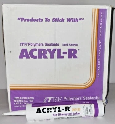 ACRYL-R SM5430 CAULK 10.1 OZ WHITE 30/CASE INDUSTRIAL NON-SKINNING ROOF SEALANT