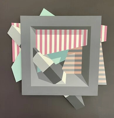 Peter Stanick (1953-presente) Lienzo 3D Abstracto Americano Arte Pop Firmado y Fechado Foto 1 de 4