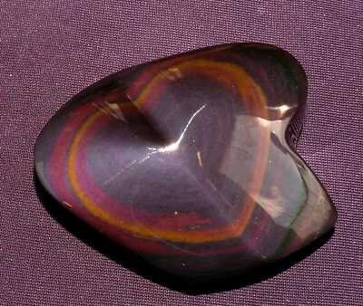 Regenbogen-Obsidian, poliert, Mexico, Herz, 60,1g 53x42x23mm Heilstein - Bild 1 von 4