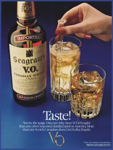 Vintage 1982 SEAGRAM'S V.O. Pubblicità stampa liquore alcolico whisky canadese anni 80 - Foto 1 di 1