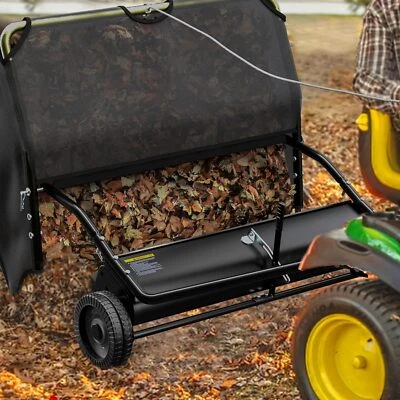 48" Tow-Behind Lawn Sweeper for Grass Collection with Leaf Collector Hopper - Image 1 of 4