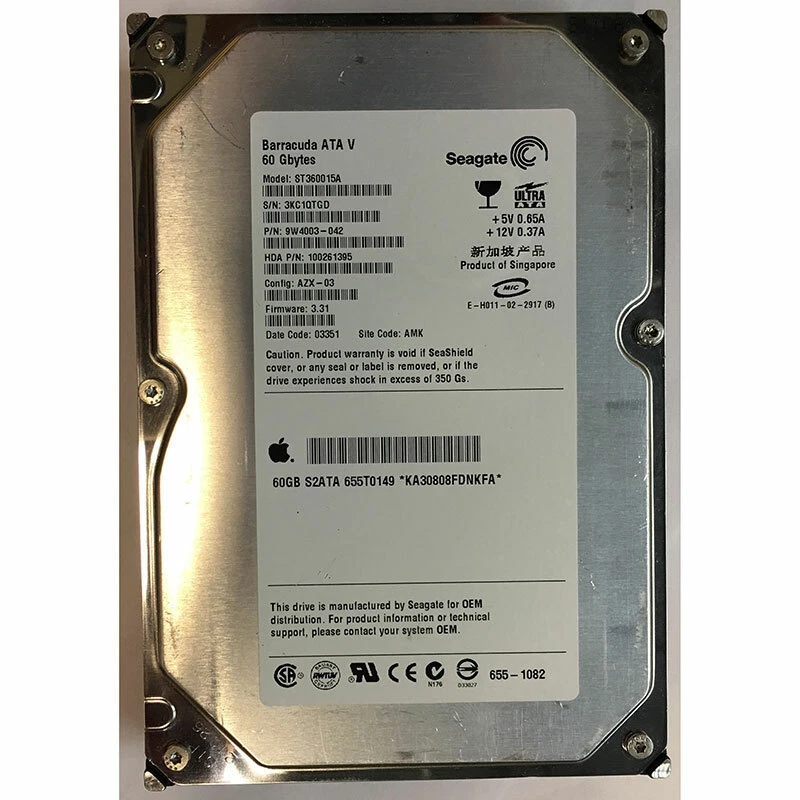 9W4003-042 - Seagate 60GB 7200 RPM IDE 3.5" HDD - Image 1 of 1
