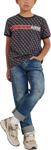 Guess BLACK Big Boy Quatro G Printed Short Sleeve T-Shirt, US 14 - Picture 1 of 4