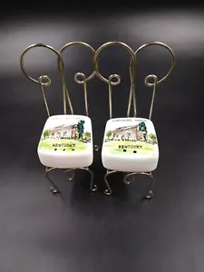 Vtg Salt & Pepper Shakers Lincolns Cabin Chair Japan - Picture 1 of 5