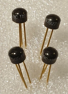 4 pcs BC118 Transistor SGS 200 mA 45 V NPN TO-106 200 MHz - Gold leads - Photo 1 sur 1