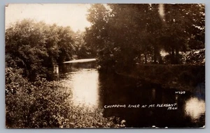 Chippewa River Mt. Postal Pleasant MI Michigan RPPC I1 - Imagen 1 de 3