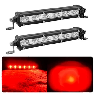 7-inch 18W Red Single Row Off-Road Led Light Bar Pods, Work Driving Fog Light... - Picture 1 of 9