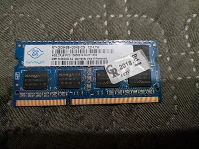 Nanya 4GB 2Rx8 DDR3 RAM MEMORY SO-DIMM PC3-10600S NT4GC64B8HG0NS-CG - Image 1 of 2