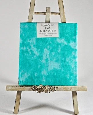 Create It Fat Quarter 18" x 21" Turquoise 100% Cotton Material - Image 1 of 4