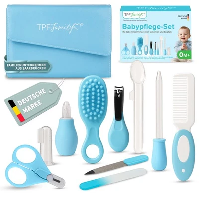 TPFFamily Babypflege Set – 10-teilig - mit hochwertiger Baby-Erstausstattung