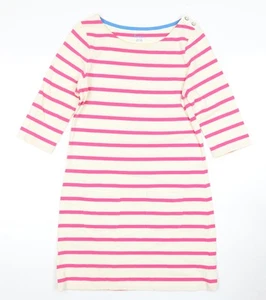 Boden Women's Pink Striped Shift Dress Size 8 - Picture 1 of 12