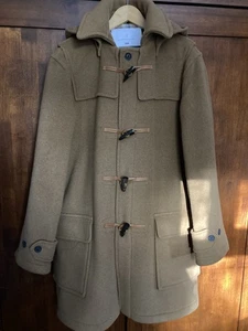 Original Montgomery Duffle Coat Mens Size L Camel Wool Overcoat Toggled England - Picture 1 of 18