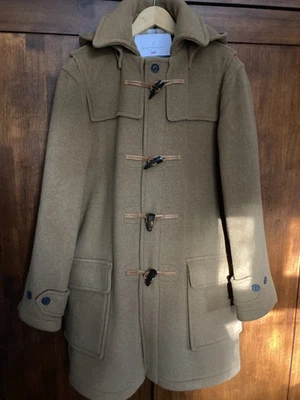 Original Montgomery Duffle Coat Mens Size L Camel Wool Overcoat Toggled England - Image 1 of 4