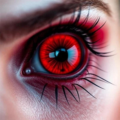 COSTUMED Rot Farbige & Geprüfte Kontaktlinsen - Grußlige Tageslinsen (1 Paar/2 Stück)