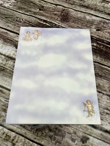 60+ Fogli Computer Carta Stazionaria Cherubini Angeli 8-1/2 x 11” Nuvole Viola - Foto 1 di 3